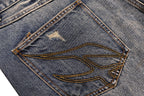 FACEONLAB Grunge Distressed Straight-Leg Jeans