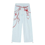 CLP Charm Graphic Striped Drawstring Pants