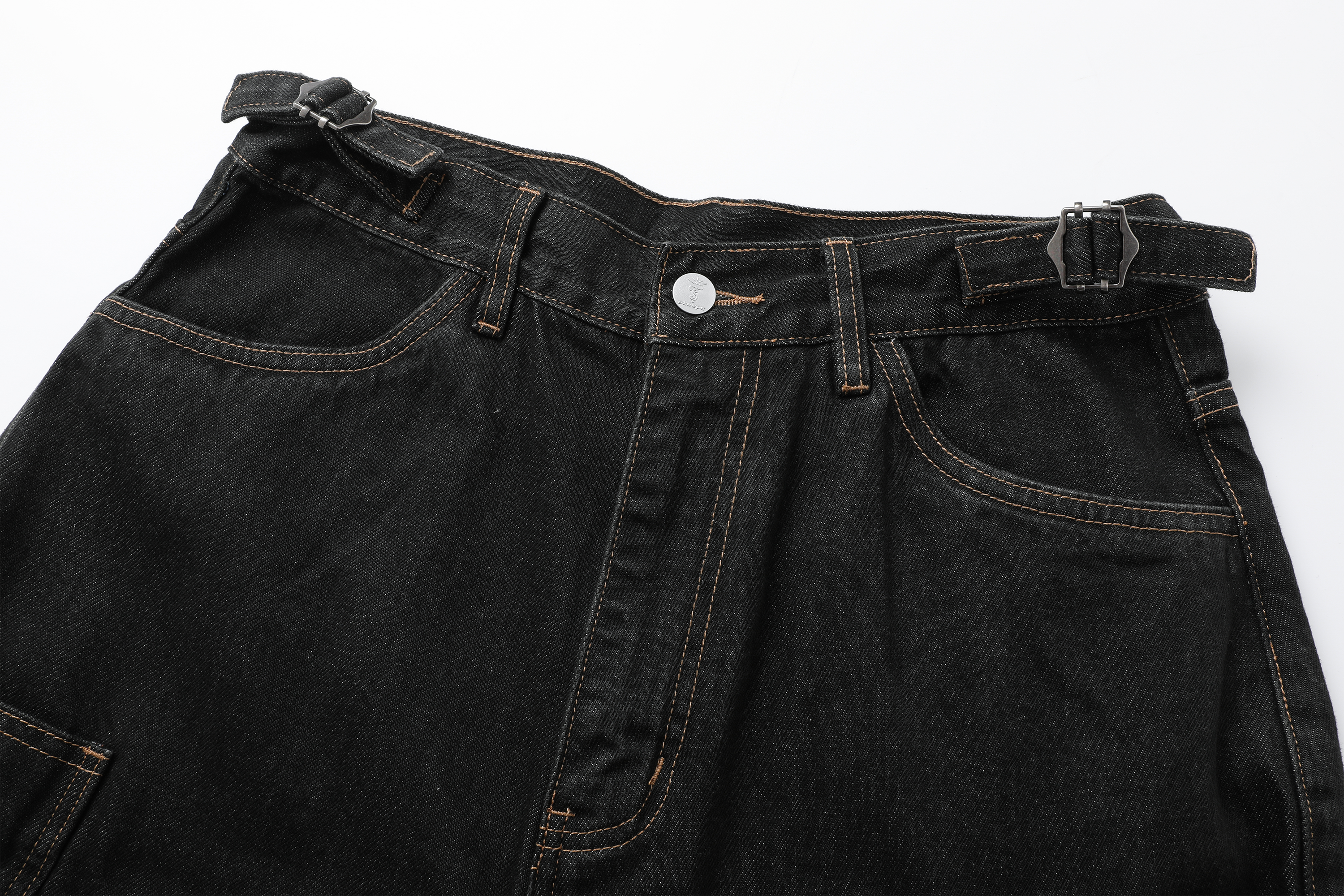 STEEPC Multi-Pocket Raw Denim Shorts
