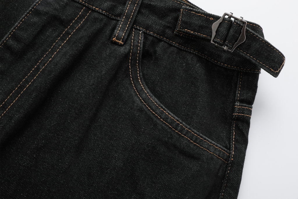 STEEPC Multi-Pocket Raw Denim Shorts
