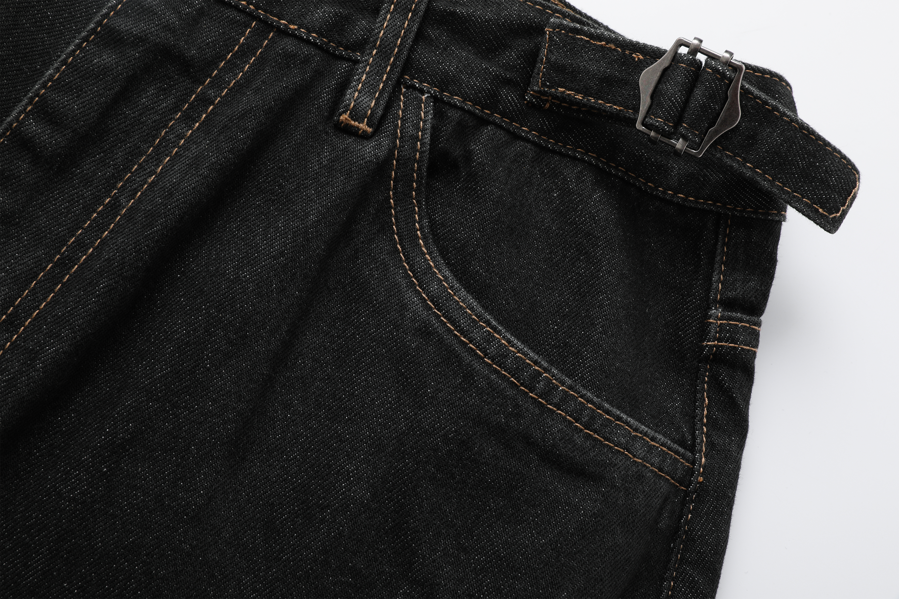STEEPC Multi-Pocket Raw Denim Shorts