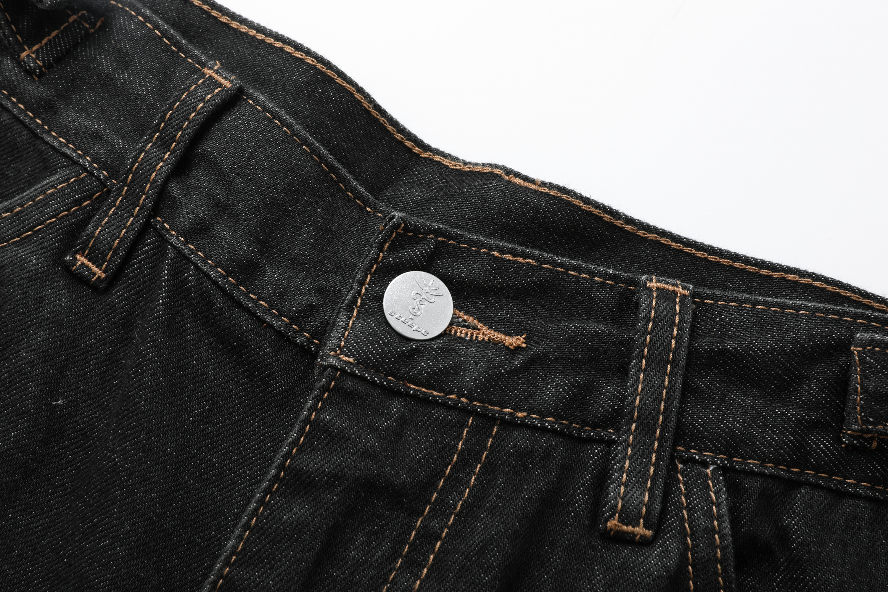 STEEPC Multi-Pocket Raw Denim Shorts