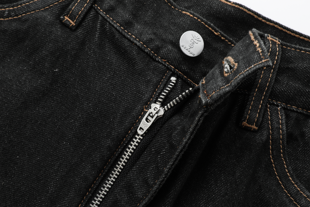 STEEPC Multi-Pocket Raw Denim Shorts