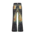CYCYCY Iridescent Croc Full-Print Slim Flared Jeans