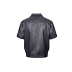 ESAIAS Studded Waxed Linen Belted Half Shirt
