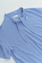 LEONSENSE Classical Striped Tie-Neck T-Shirt