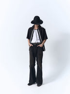 IN EXISTENCE Contrast-Panel Stitch Half Shirt