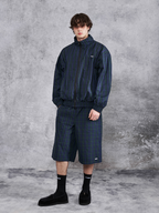 PMW Retro Plaid Drawstring Wide-Leg Shorts