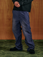 PMW Retro Washed Crinkled Wide-Leg Jeans