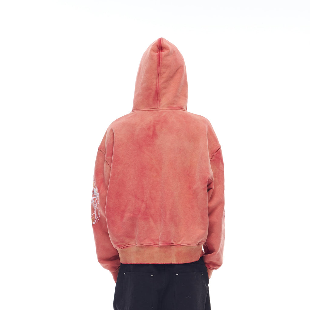 WHISTLEHUNTER Washed Graphic Embroidered Hoodie