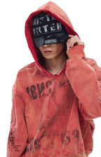WHISTLEHUNTER Washed Graphic Embroidered Hoodie