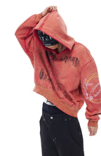 WHISTLEHUNTER Washed Graphic Embroidered Hoodie