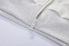 ERROR CODE ROBOT Black Cat Graphic Oversized Zip-Up Hoodie