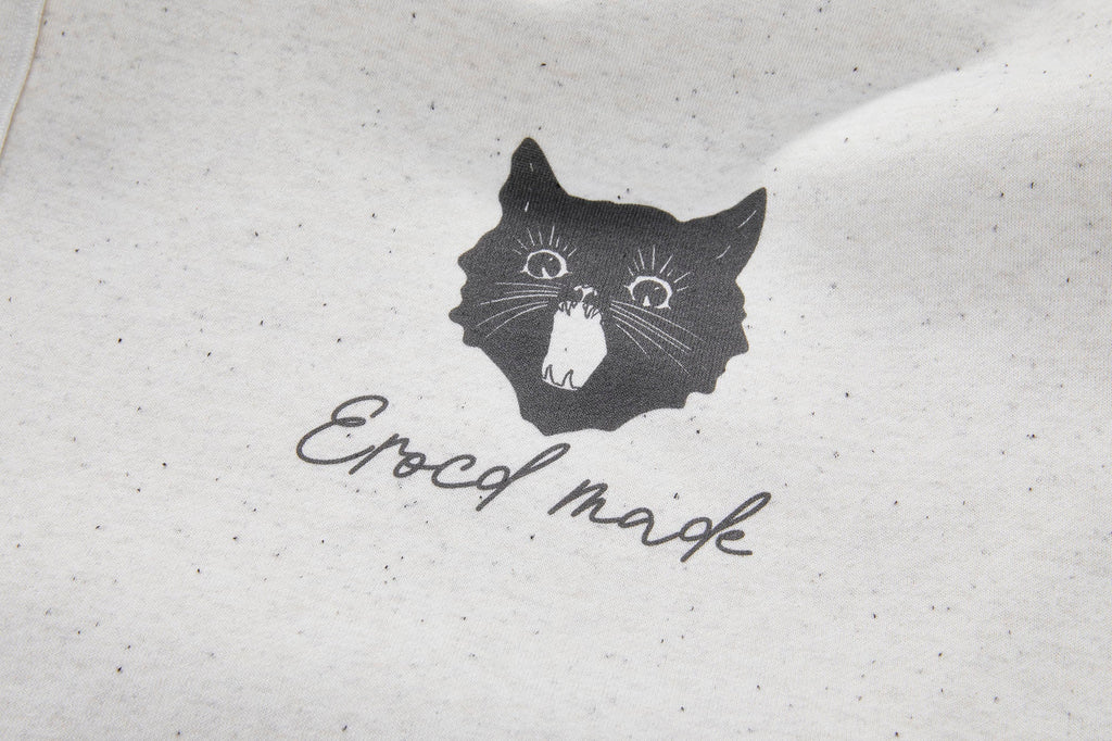 ERROR CODE ROBOT Black Cat Graphic Oversized Zip-Up Hoodie