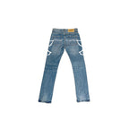 VINKID Dove Embroidered Distressed Stacked Jeans