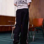 ERROR CODE ROBOT Diagonal Stripe Suede Track Pants
