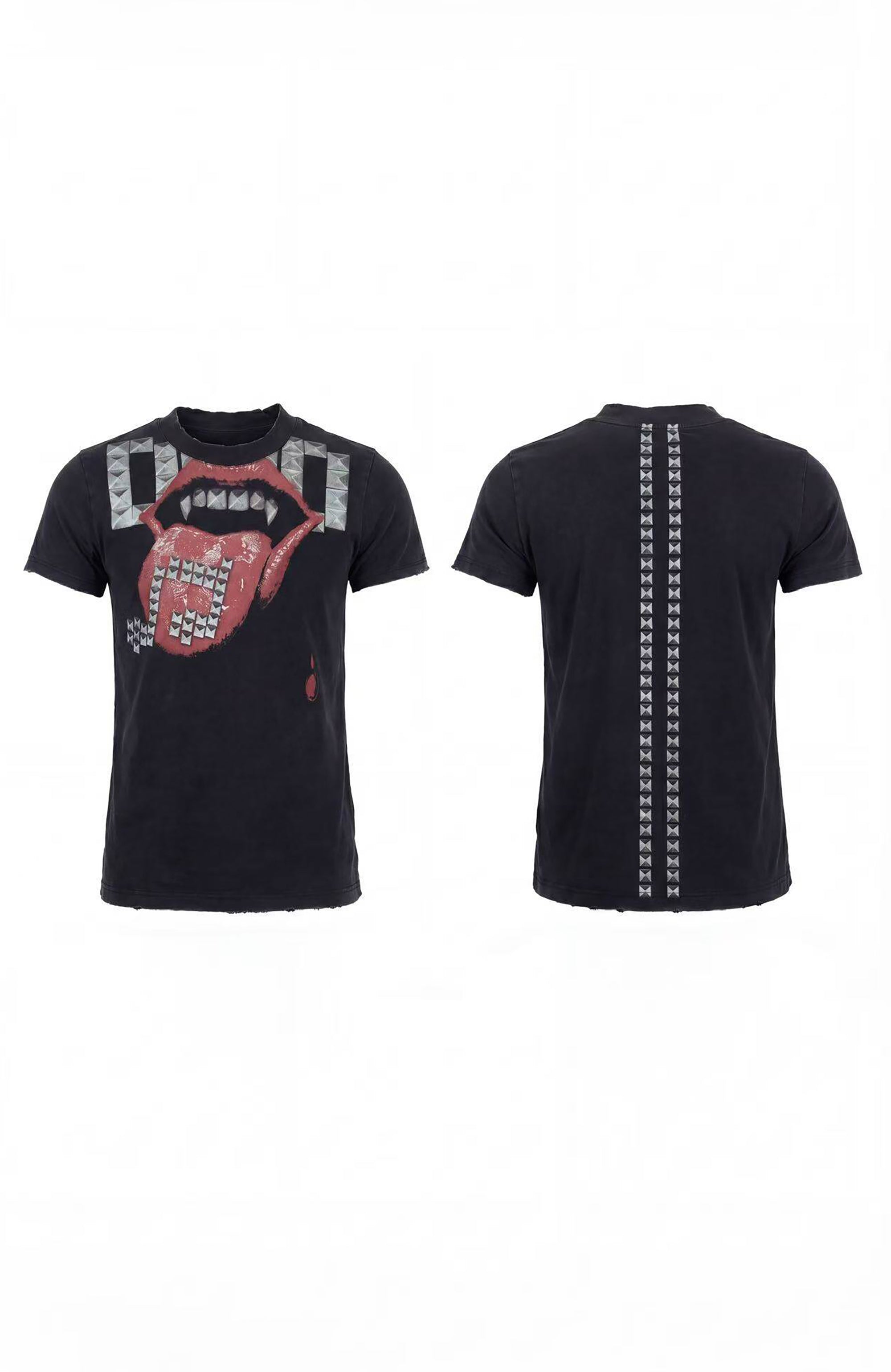 DND4DES Punk Stud Lips Print T-Shirt