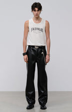 FACEONLAB Lace Trim Gothic Letters Sleeveless Tank