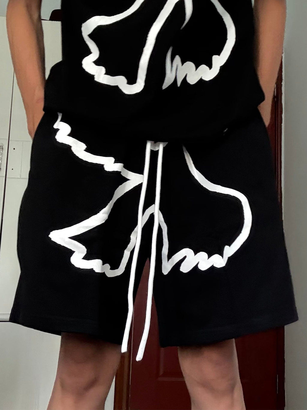 VINKID Dove Graphic Drawstring Sweat Shorts