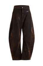 PMW Retro Flocked Washed Denim Pants