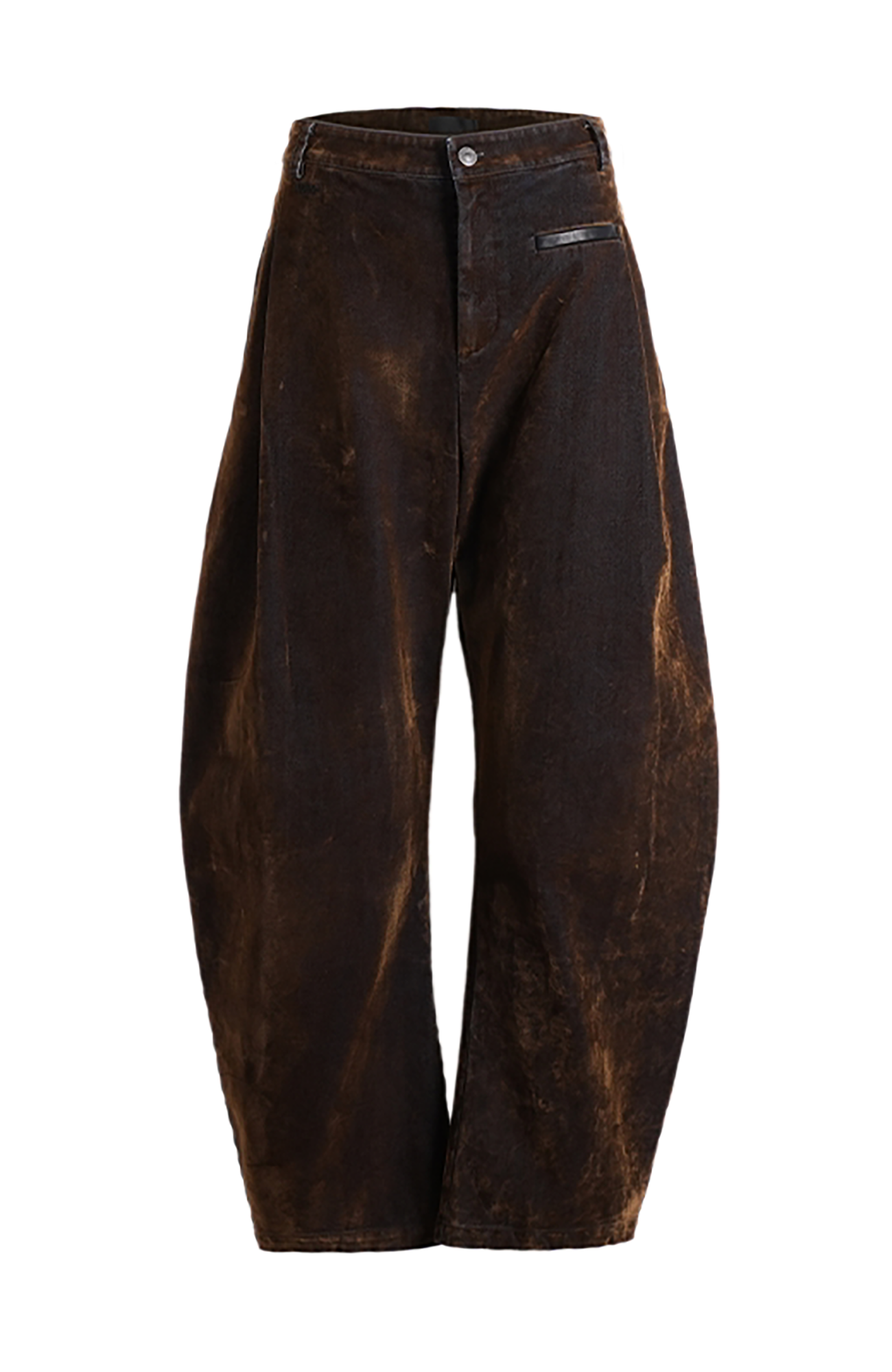 PMW Retro Flocked Washed Denim Pants