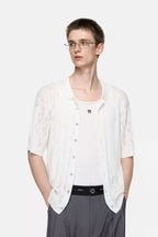 TIWILLTANG Pointelle Knit Polo Half Shirt