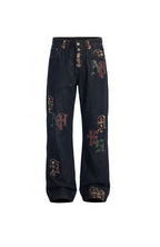 DND4DES Gothic Camo Patchwork Raw Denim Pants