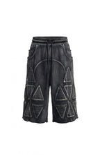 DND4DES Washed Geometric Panel Shorts