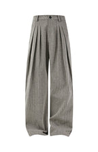 KREATE Pinstripe Pleated Draped Wide Trousers