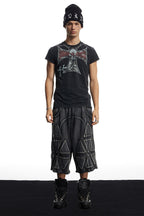 DND4DES Washed Geometric Panel Shorts