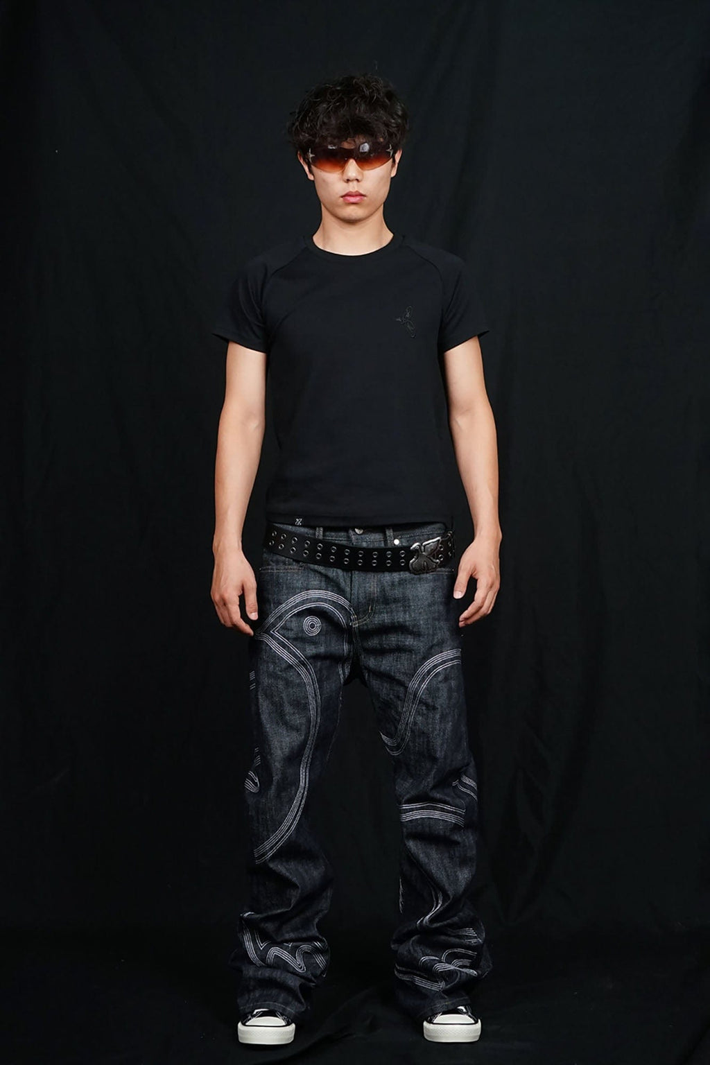 VINKID Embroidered Dove Stitched Selvedge Jeans