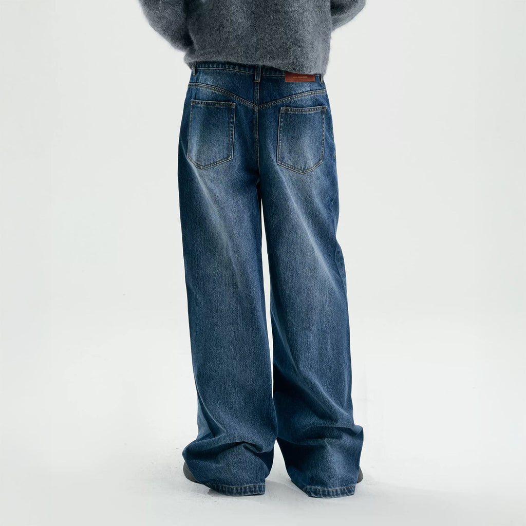 TIWILLTANG Retro Button-Up Straight-Leg Jeans
