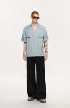 TIWILLTANG Layered Lapel Half Shirt