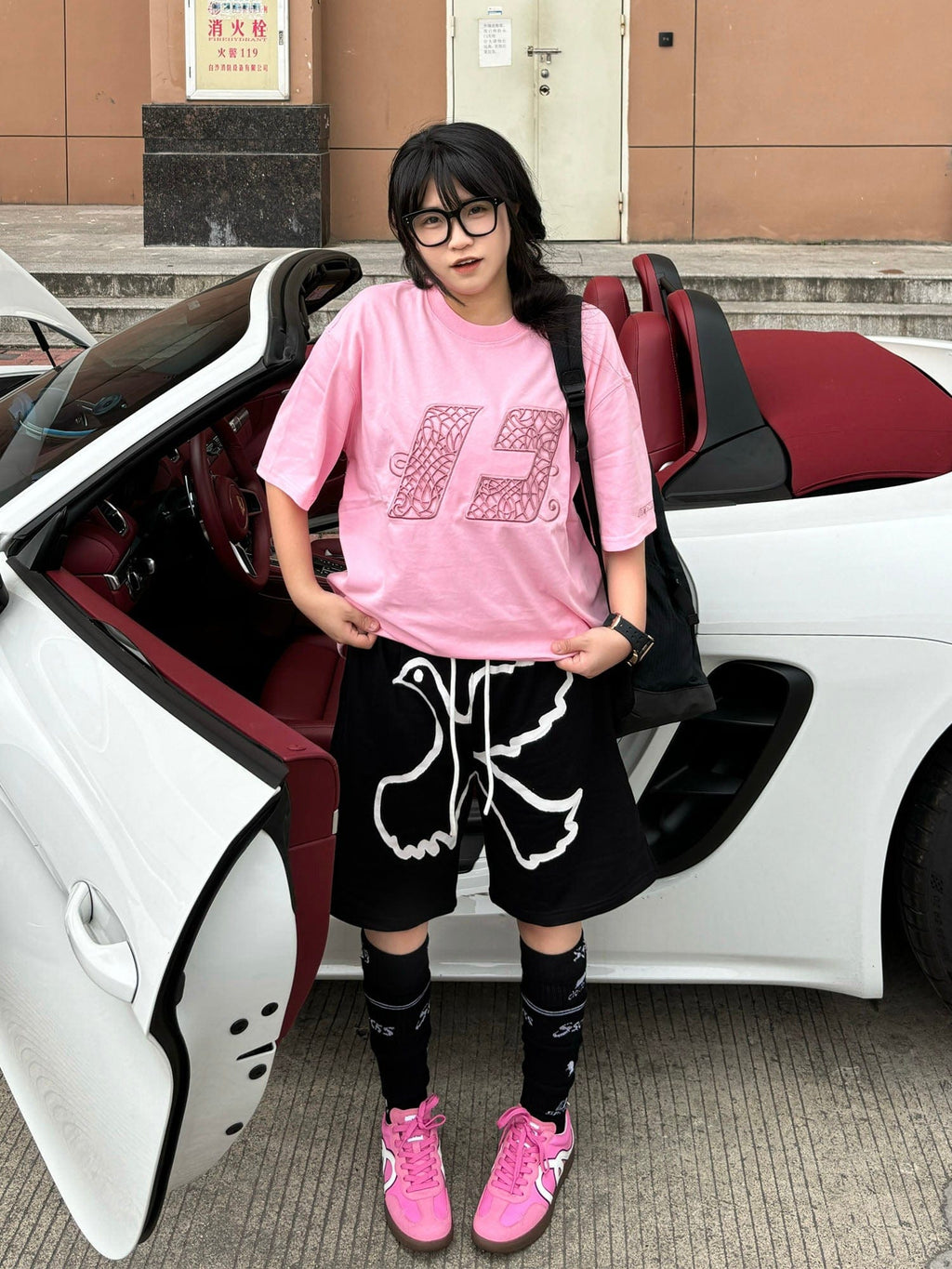 VINKID Dove Graphic Drawstring Sweat Shorts