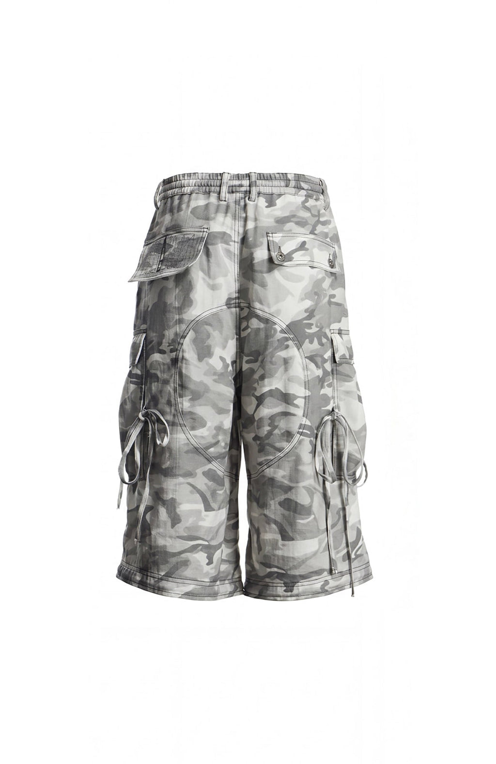 DND4DES Drawstring Camo Cargo Wide-Leg Shorts