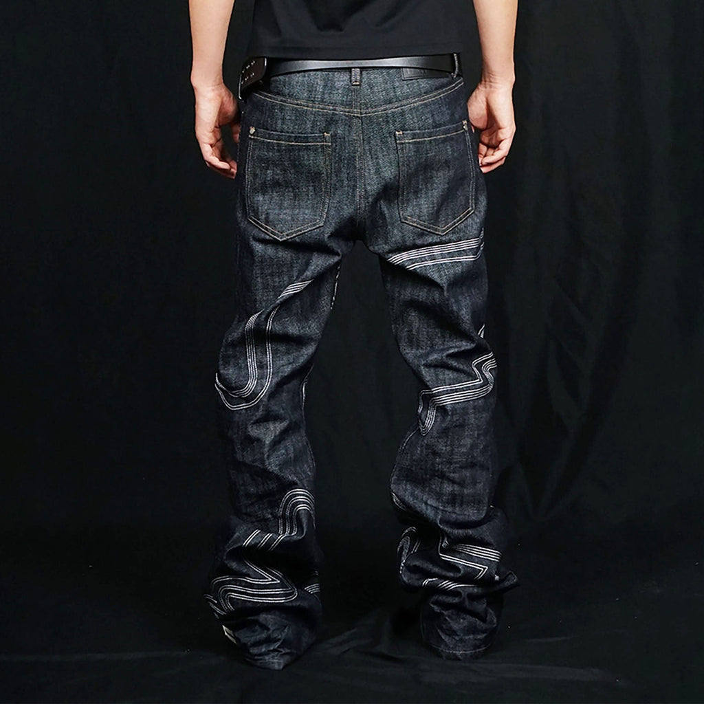 VINKID Embroidered Dove Stitched Selvedge Jeans