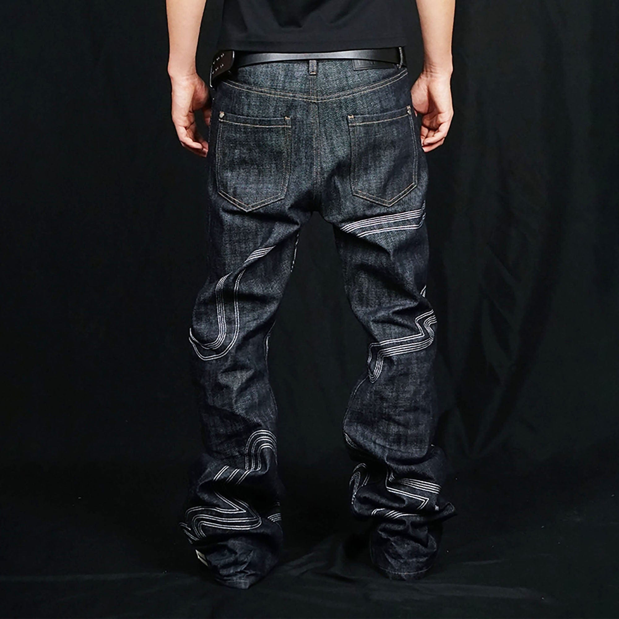 VINKID Embroidered Dove Stitched Selvedge Jeans
