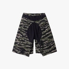 ERROR CODE ROBOT Washed Paneled Frayed-Hem Camo Cargo Shorts