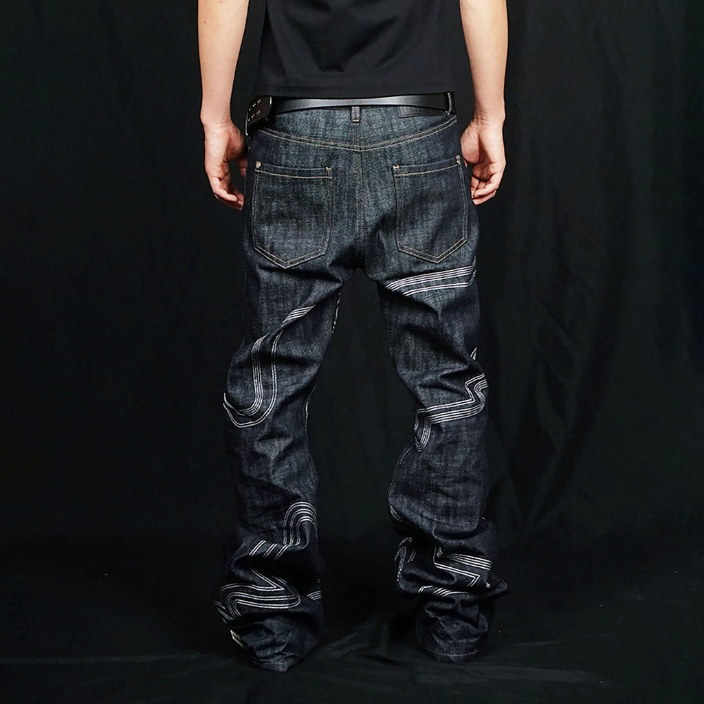 VINKID Embroidered Dove Stitched Selvedge Jeans