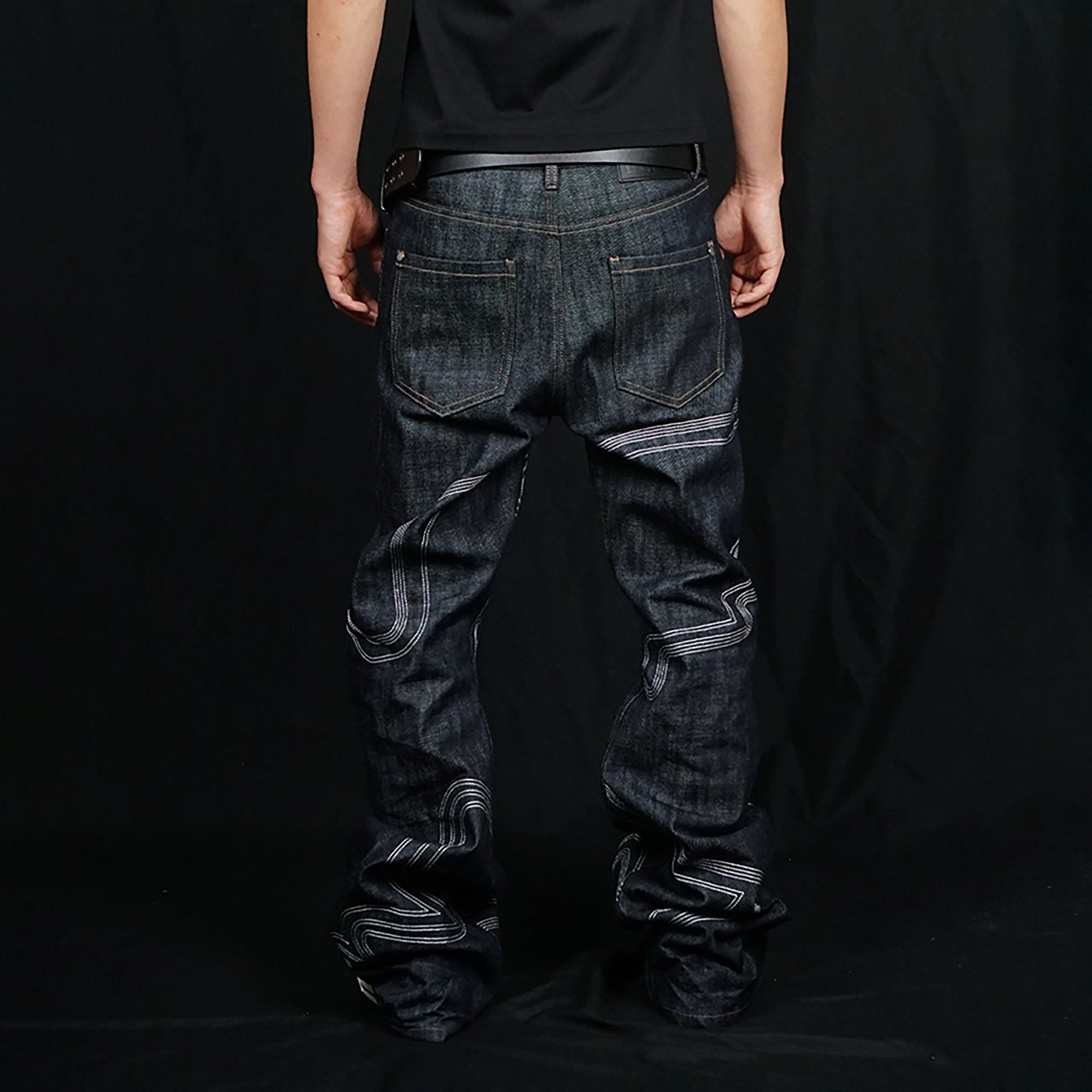 VINKID Embroidered Dove Stitched Selvedge Jeans
