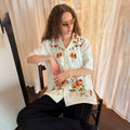 MIICHOUS Botanical Embroidered Half Shirt