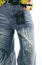 1997 POSTOFFICE Poetry Graphic Straight-Leg Jeans