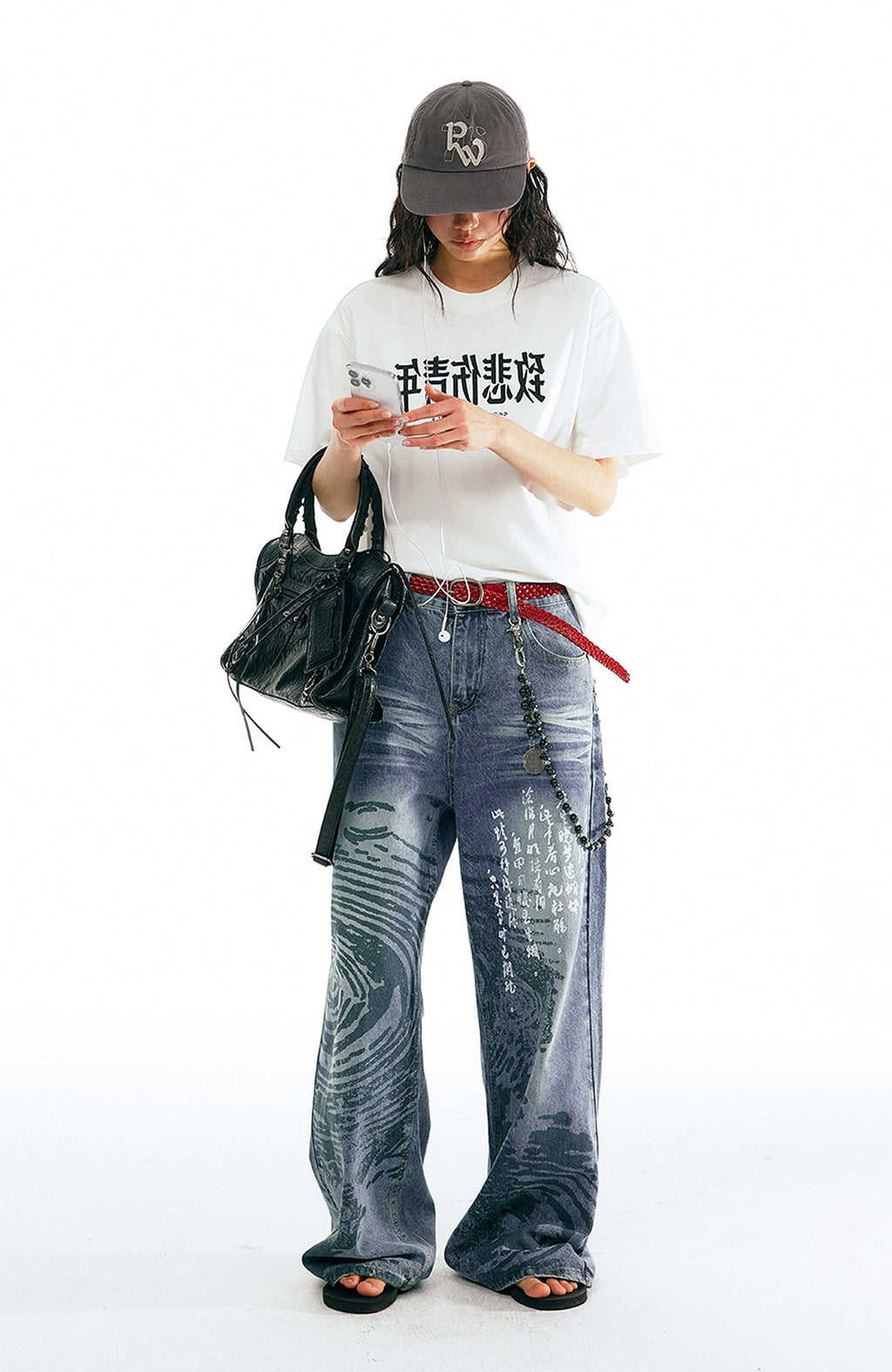 1997 POSTOFFICE Poetry Graphic Straight-Leg Jeans