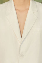 JIECHI Water-Ink Koi Embroidered Sheer Overlay Half Blazer