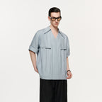 TIWILLTANG Layered Lapel Half Shirt