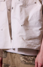ERROR CODE ROBOT Multi-Studded Faux-Layer Short Sleeve Half Shirt