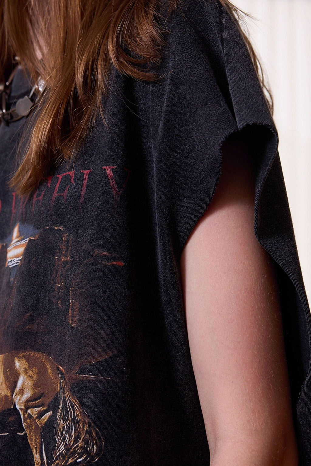 ERROR CODE ROBOT Distressed Animal-Print Sleeveless Tee
