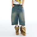 1997 POSTOFFICE Washed Wide-Leg Denim Shorts