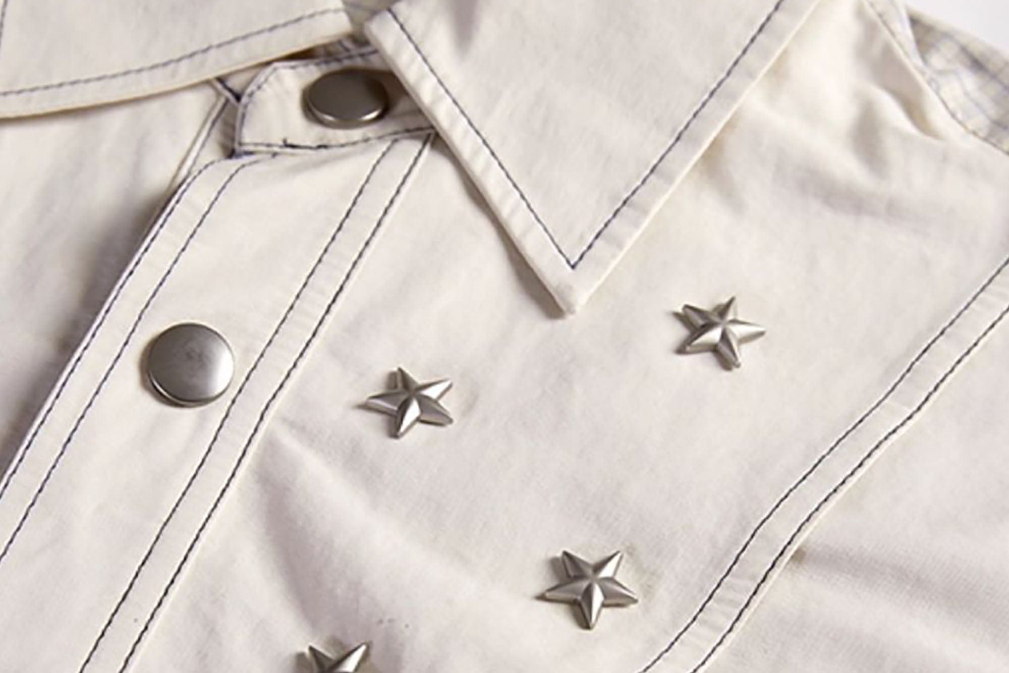 ERROR CODE ROBOT Multi-Studded Faux-Layer Short Sleeve Half Shirt