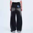 TIWILLTANG Layered Sweatband Washed Denim Pants
